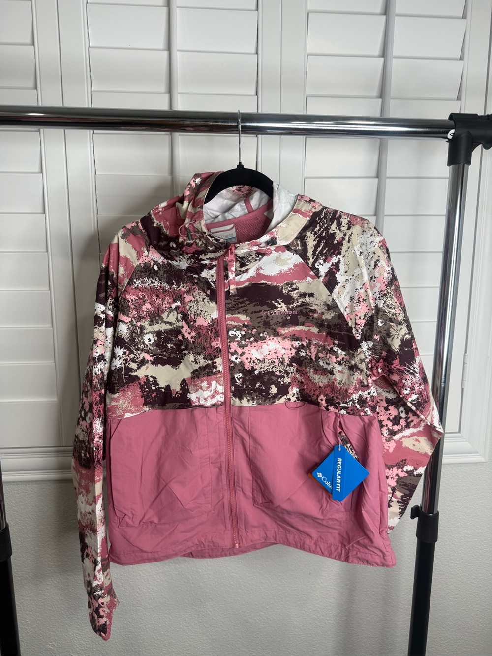 Pink Camo Columbia Windbreaker Jacket